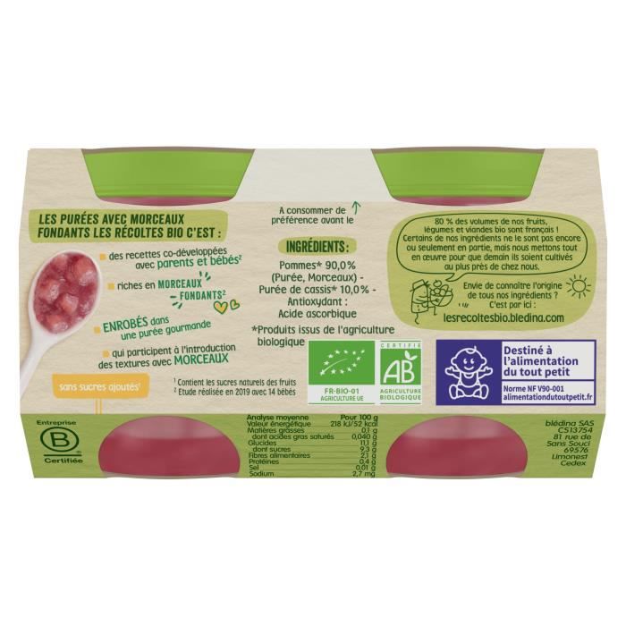 Coupelles: Compote de Fruits Bébé Pommes Poires Mandarines - Dès 8 mois