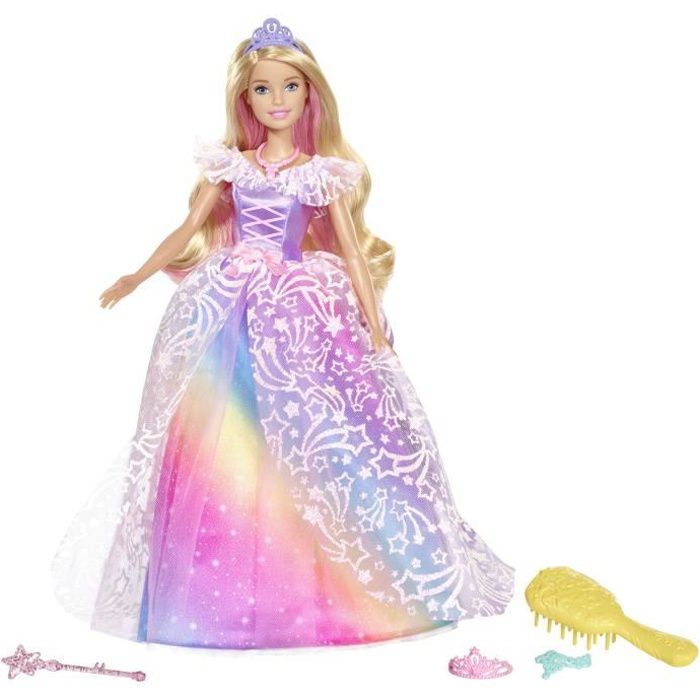 Poupée Barbie Grande Princesse à Coiffer Blonde Tresses Magiques